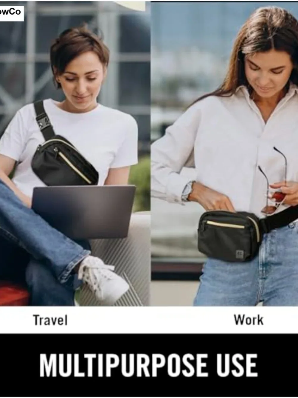 Waist Pack Fanny Pack Crossbody Belt Bag with Multiple Pockets